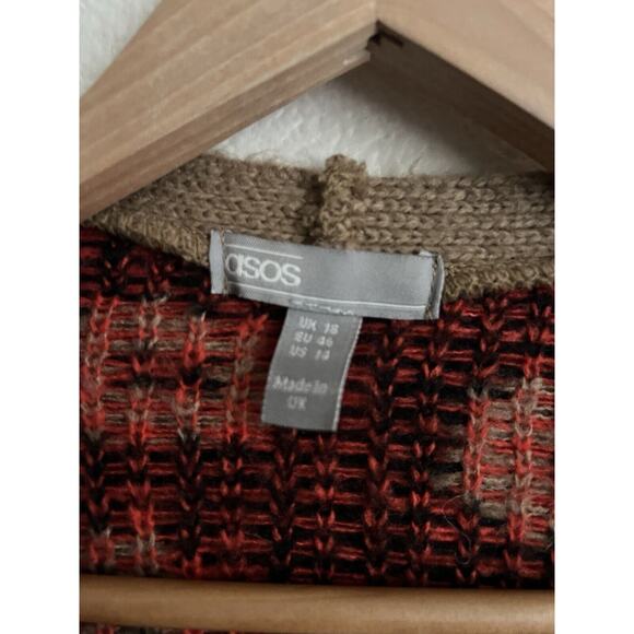 ASOS Womens Leopard Animal Print Sweater Cardigan Size 14 - Picture 3 of 5